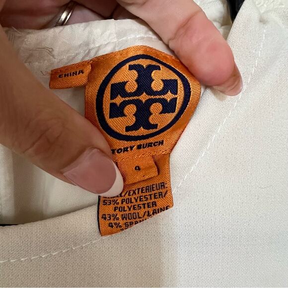Tory Burch off white wool sheath sleeveless dress 4 - Picture 6 of 8